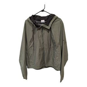 Columbia Olive and Black Hooded Rain Jacket